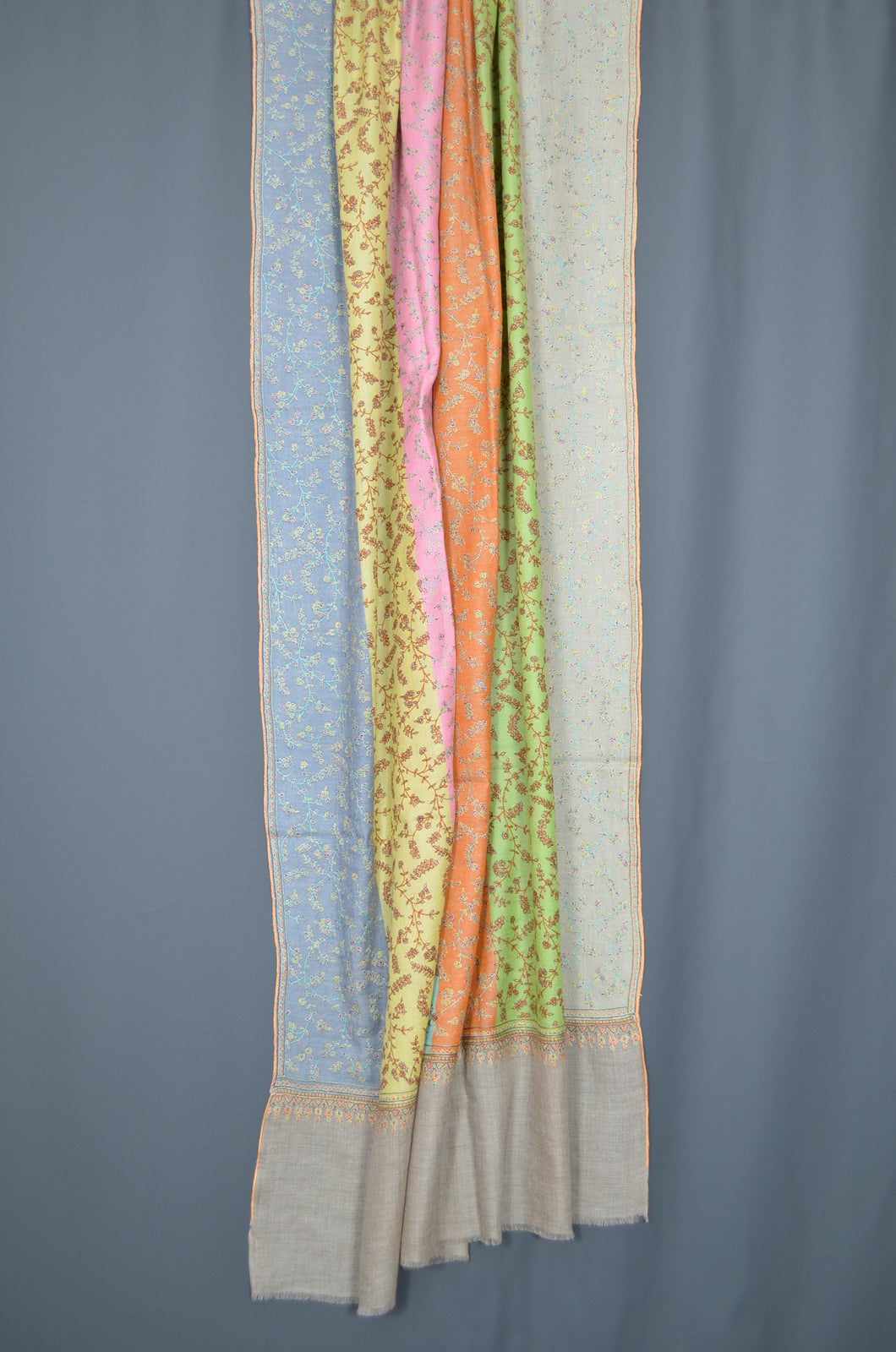 Multi Color Jali Embroidery Pashmina Cashmere Shawl