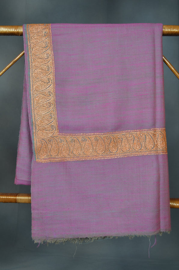 Pink 2.5 Yards Tilla Embroidery Pashmina Shawl