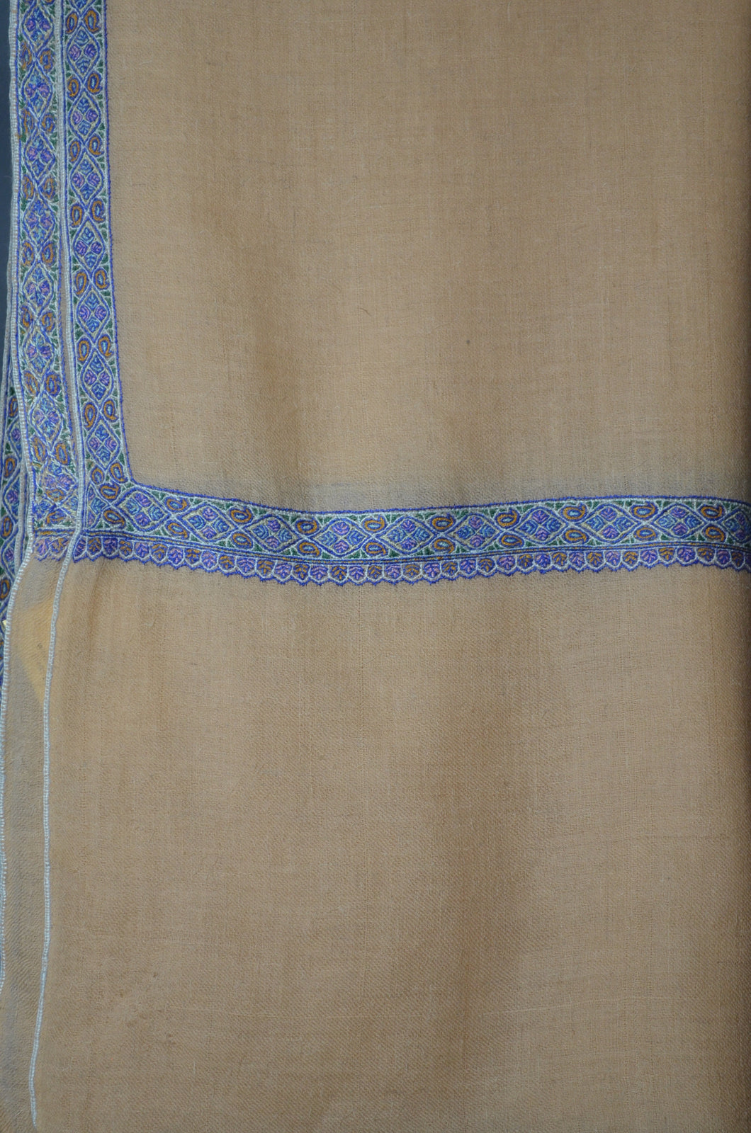 Blush Border Embroidery Cashmere Pashmina Shawl