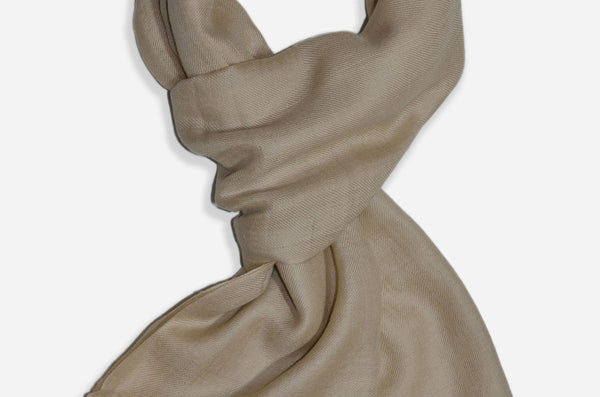 Fawn Cashmere Scarf – Pure Kashmir Pashmina | Handwoven Luxury — pashmina shawl alternate view