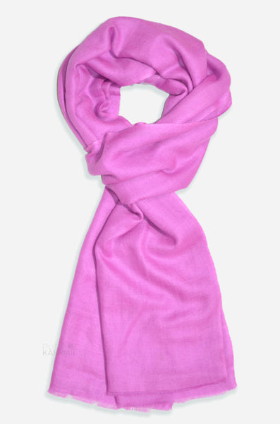 Lavender cashmere scarf handwoven in Kashmir from pure Changthangi pashmina