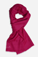 Magenta cashmere scarf made from pure Kashmir pashmina handwoven in Srinagar