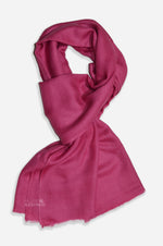 Pink cashmere scarf made from pure Kashmir pashmina handwoven in Srinagar