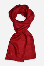 Ruby cashmere scarf made from pure Kashmir pashmina handwoven in Srinagar