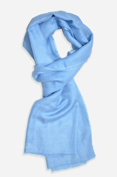 Stone Blue Cashmere Scarf Handwoven from 100% Pure Changthangi Pashmina