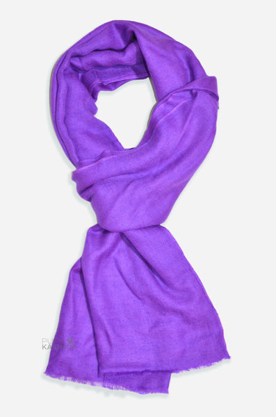 Violet handwoven cashmere scarf made from pure Kashmir pashmina