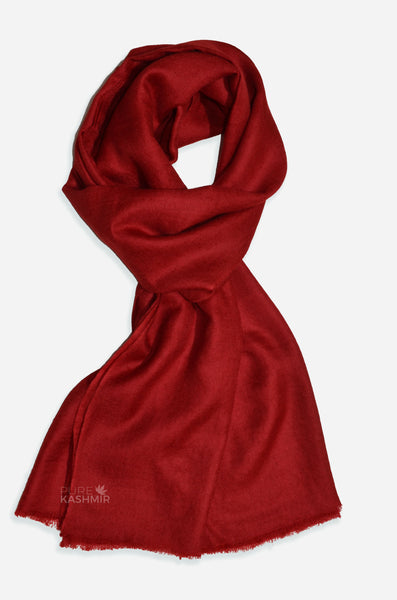 Wine cashmere scarf made from pure Kashmir pashmina handwoven in Srinagar