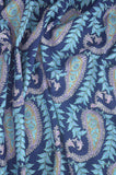 Dark Blue Design Embroidery Jamawar