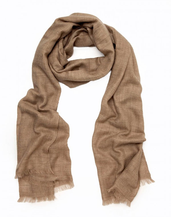 Un Dyed Natural Cashmere Travel Wrap