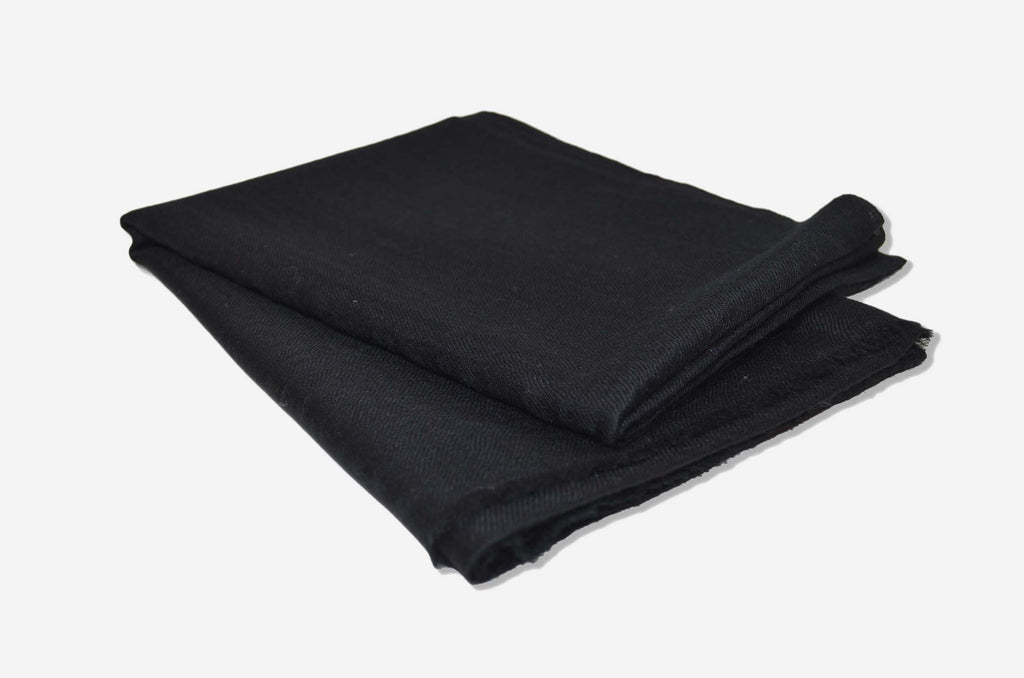 Oversized Black Cashmere Scarf